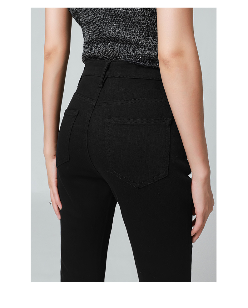 加绒/黑色高腰微喇叭牛仔裤女Jeans 巨显瘦纯紧身提臀25秋冬新款详情20