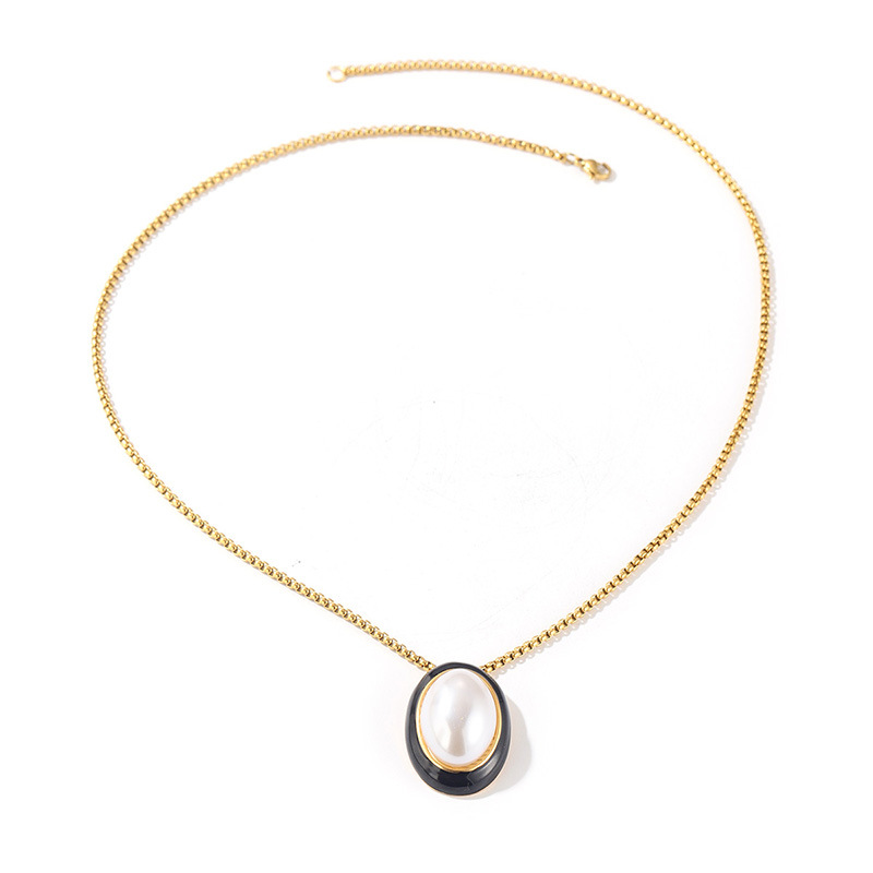 The new European and American French retro necklace with a high-end feel, the white mother-of-pearl necklace, the niche and light luxury collarbone chain, and the French fashion for women pic 22