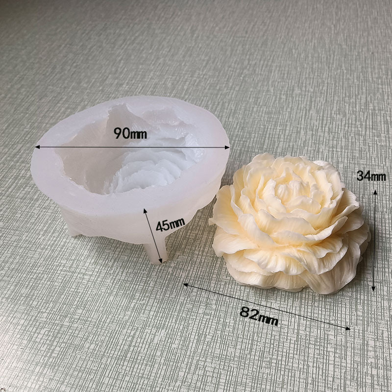 杜丹花diy山茶花花朵手工硅胶模具巧克力烘焙香薰蜡烛滴胶石膏模详情3