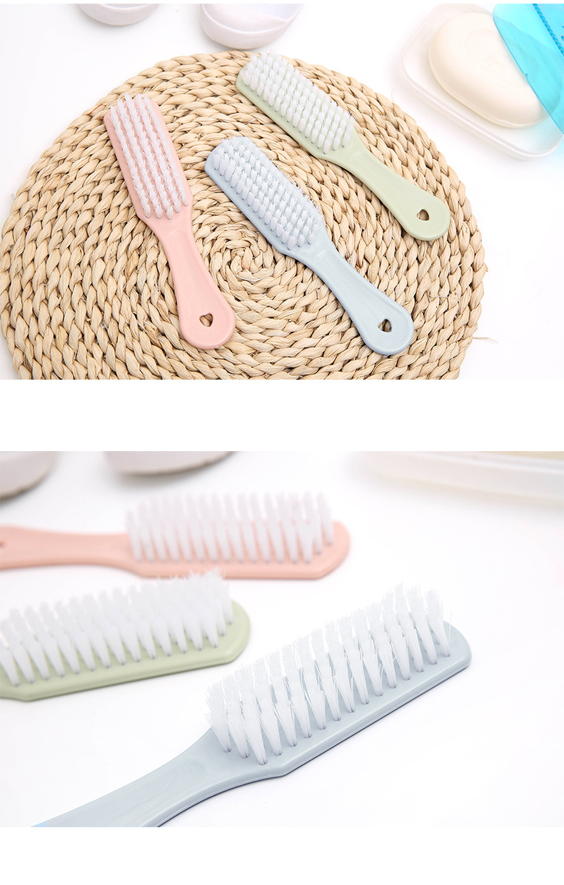 Plain plastic small brush for stain removal, laundry brush, shoe cleaning brush, long-handled soft bristles, hanging clothes brush and shoe brush pic 7