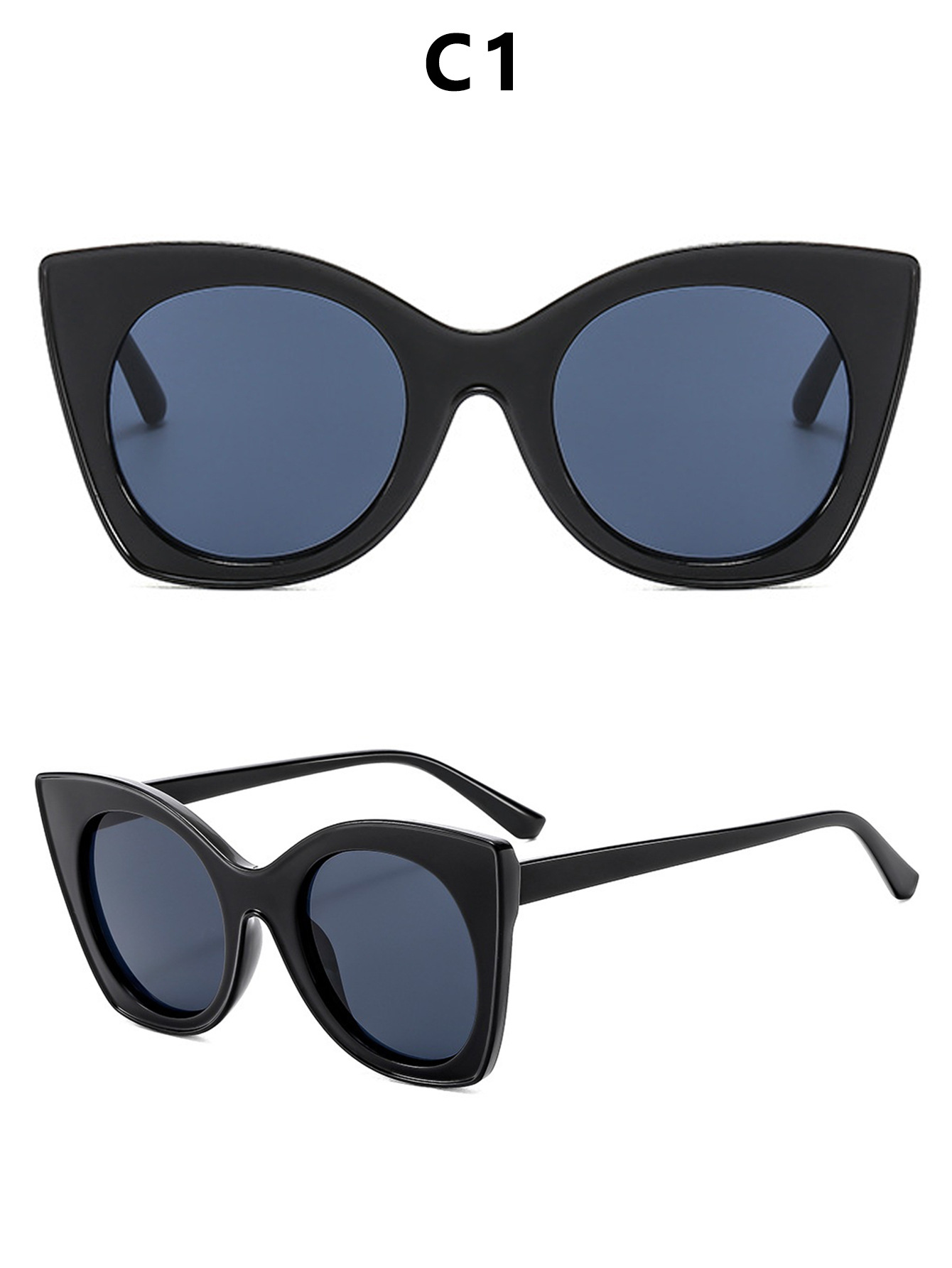 Fashionable and personalized color-blocking sun protection sunglasses, cross-border European and American trend anti-blue light flat sunglasses frame pic 6