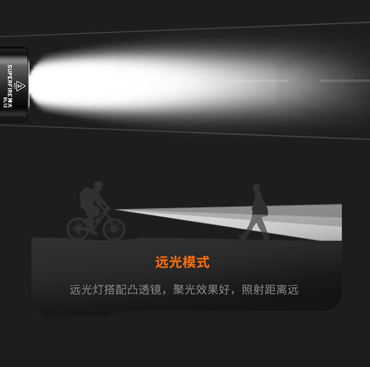 神火BL12强光超亮远射可充电远近光长续航夜骑山地公路自行车前灯详情4