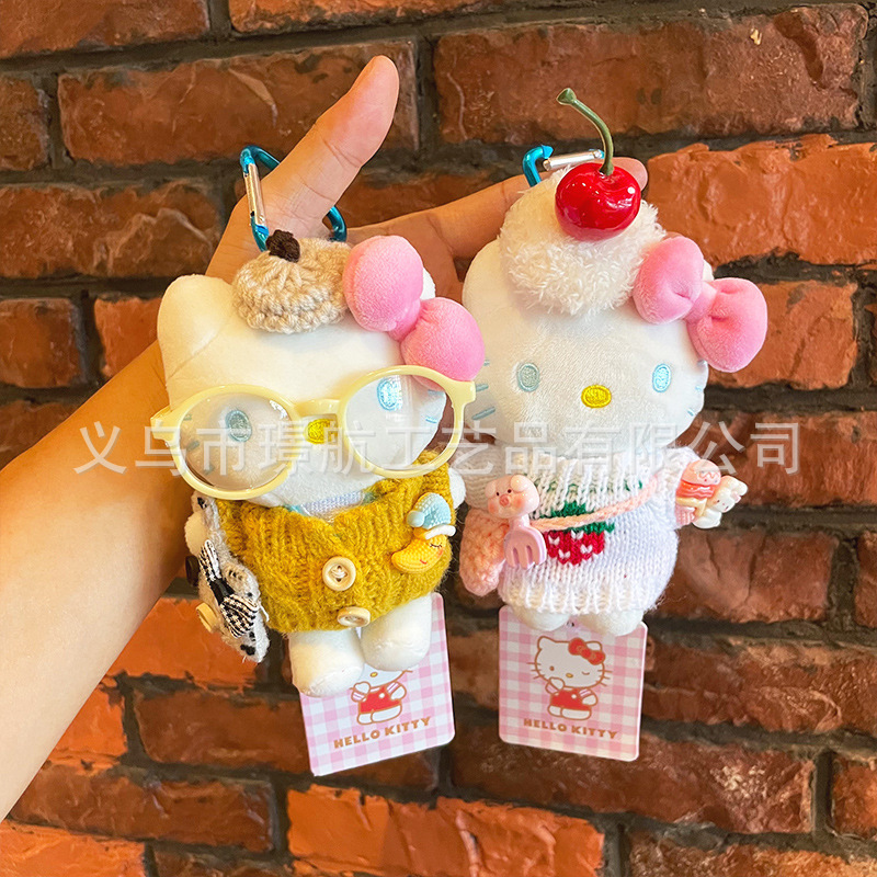 Genuine kt pendant, HelloKitty Sanrio plush toy, keychain, cute bag pendant gift pic 12
