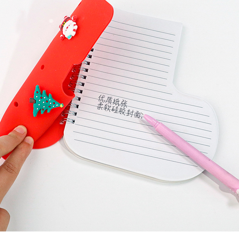 Christmas series DIY Silicone hole cover coil notebook, creative student office sticky note toy, detachable stationery pic 10