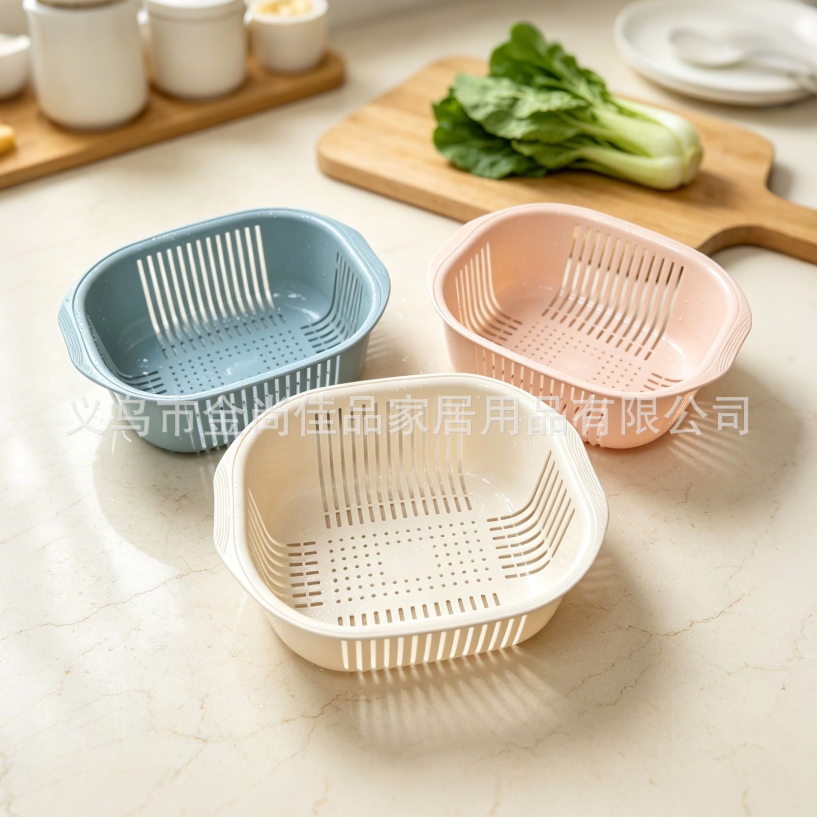 Creative circular vegetable and fruit storage sink vegetable basket with hollowed-out draining basket for home kitchen pic 2