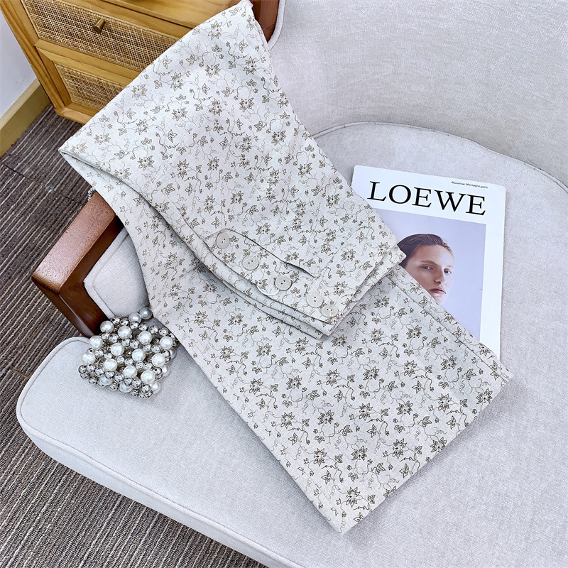In-stock 0wis raindrop linen and floral patterned French raindrop linen printed floral casual trousers, slimming and versatile pic 28