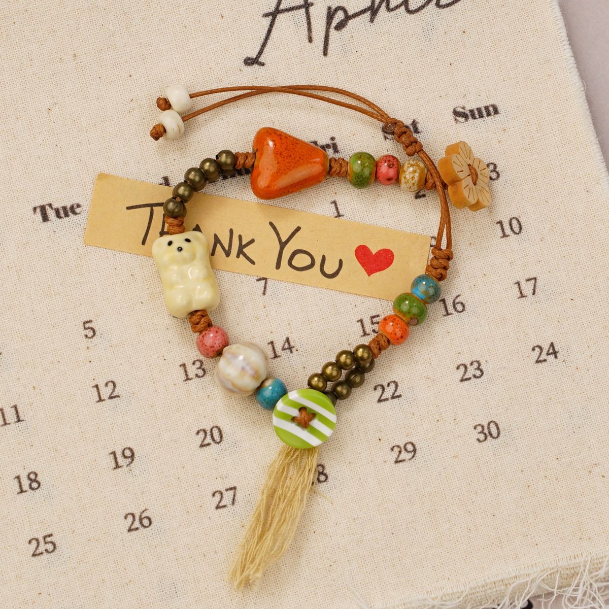 Jingdezhen ceramic bracelet gifts, hand-woven one-meter porcelain, fresh and simple new Chinese style for girls, wholesale for students pic 3