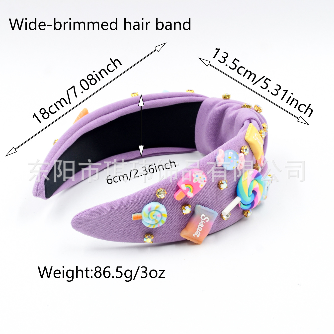 Qiwei Accessories Exclusive cross-border European and American back-to-school season diamond-encrusted hair bands, multi-color candy accessories, sweet and cute high skull top holiday date hair accessories pic 6