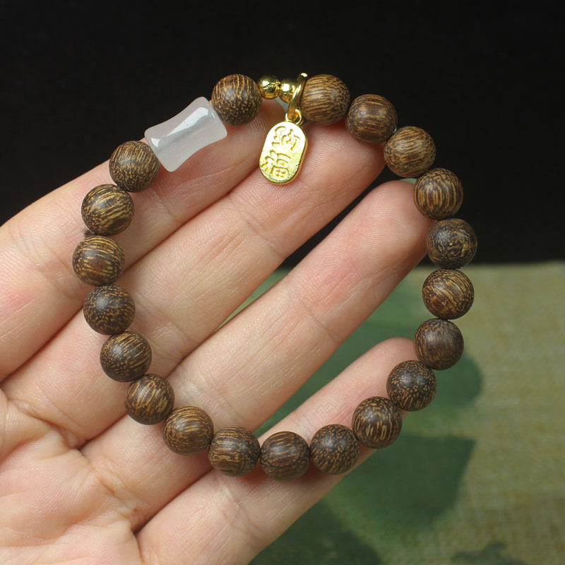 沉香木圆满款20mm手串老型珠算盘珠手链国风文玩佛珠念珠手饰详情11