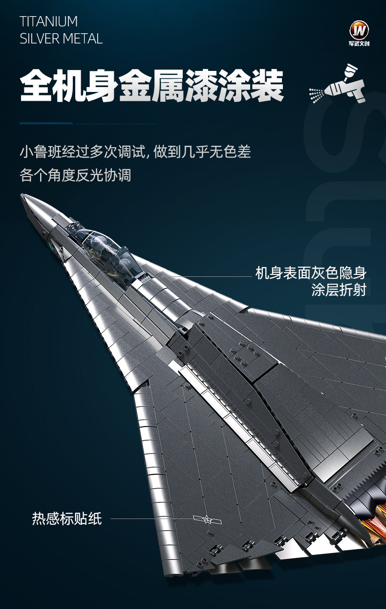 小鲁班J36战斗机军事积木飞机玩具小颗粒拼装积木玩具礼物详情6