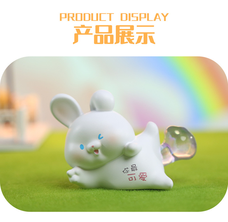 Rainbow PP small lamp decoration, creative cartoon desktop resin, cute and healing birthday gift decoration for your girlfriend pic 7