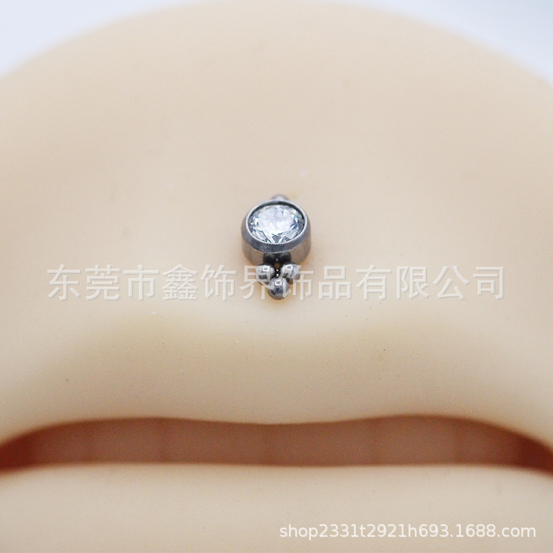 跨境F136钛合金CNC精雕唇钉烧焊珠子穿刺饰品锆石耳钉女镶钻耳钉详情17