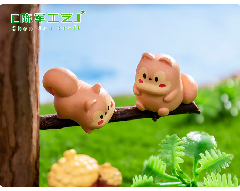 Micro-landscape creative, cute little squirrel drilling tree holes, diy garden landscaping decorations, hanging accessories, mini trinkets pic 42