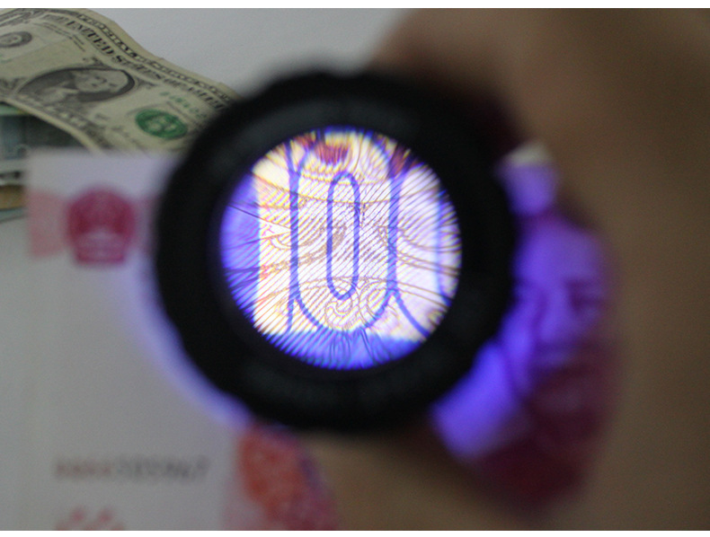 Round barrel cloth mirror LED banknote detector lamp 30X with scale portable cloth mirror cylindrical magnifying glass TH-9006B pic 9