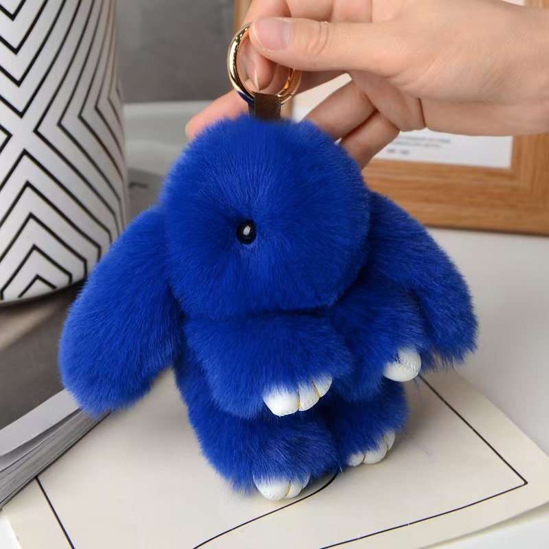 仿獭兔毛绒小兔子挂件装死兔钥匙扣挂件包包毛绒挂饰各类挂件娃娃详情9