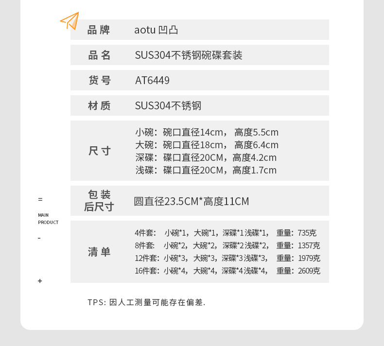 304不锈钢金属拉丝碗具套装密胺玻璃陶瓷六寸小碗详情4
