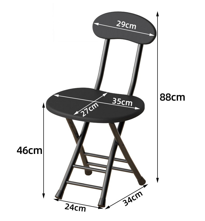 Folding chairs, stools, household chairs, dining tables, stools, high stools, small round stools, stools with backrests, simple and portable pic 20