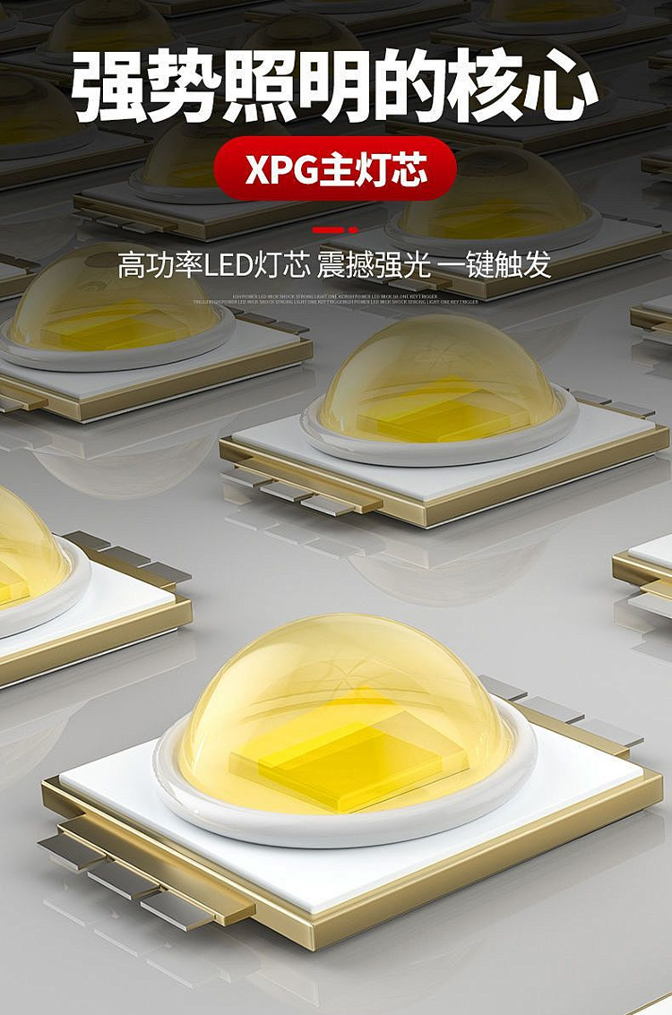 跨境爆款白激光手电筒多功能数显变焦手电筒户外远近双光源手电筒详情4