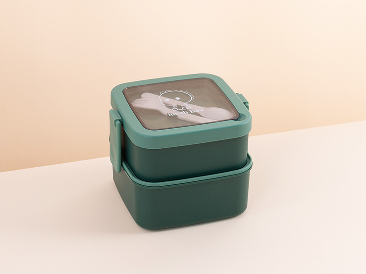 创意双层可收纳日式学生饭盒便当盒可微波加热午餐上班族便携详情15