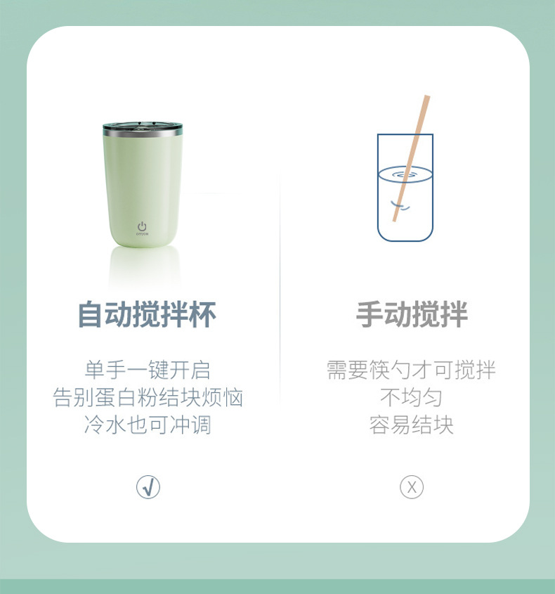 搅拌杯充电款磁力自动搅拌咖啡杯奶粉蛋白粉电动不锈钢自动搅拌杯详情8
