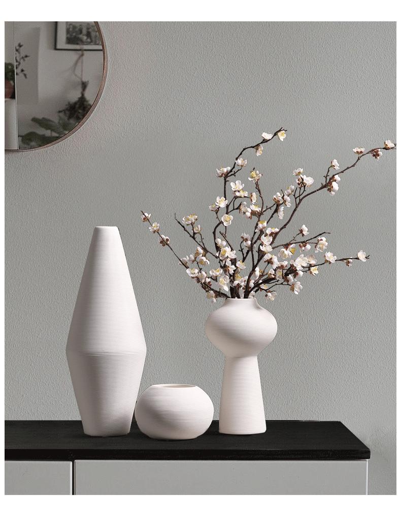 Nordic Ins-style white ceramic vase ornaments, dining table, living room flower arrangements, dried flowers, TV cabinet, simple soft furnishings pic 10