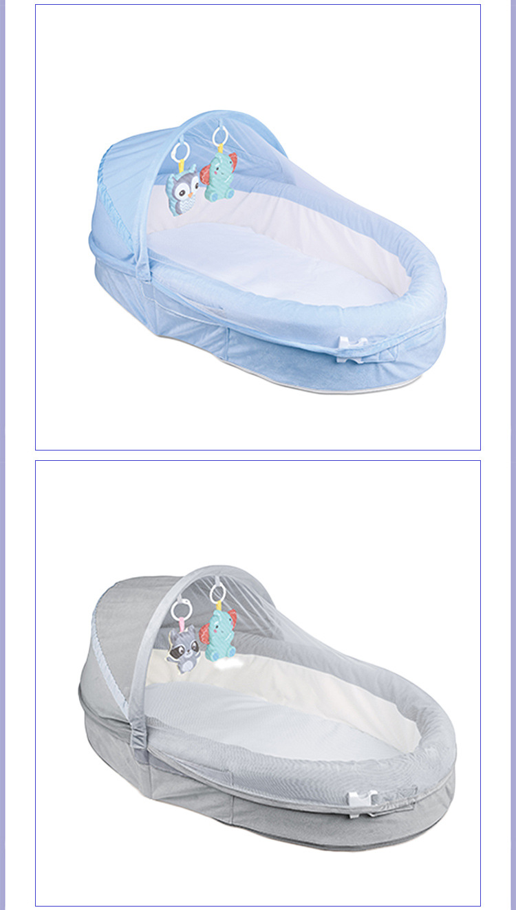 现代多功能便携式分隔床宝宝婴儿床可折叠外出旅行蚊帐安抚床详情7