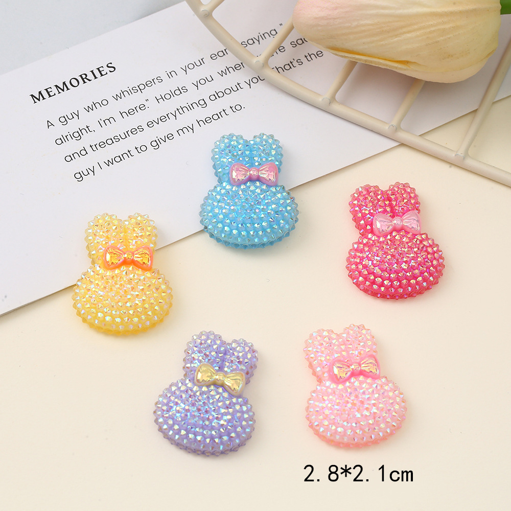 Epoxy resin AB glue resin diamond-encrusted little rabbit jewelry patch DIY phone case handcrafted material factory wholesale in stock pic 2