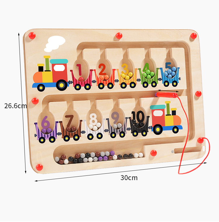 Baby magnetic color classification, positioning, counting board, pen movement maze, math enlightenment, cognitive matching, wooden toys pic 67