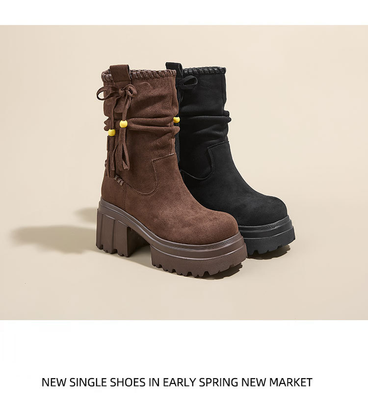 美拉德马丁靴女2025秋冬新款废土风增高厚底短靴加绒高跟鞋瘦瘦靴详情19