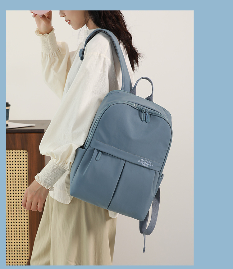New cross-border large-capacity backpacks for high school boys and girls, simple and solid color backpacks for casual short trips and business trips, computer bags on both shoulders pic 9