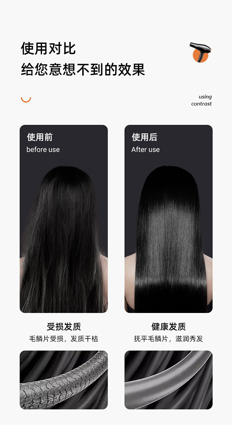 厂家批发蓝光负离子速干大风力发廊吹风机大筒护发静音电吹风跨境详情7