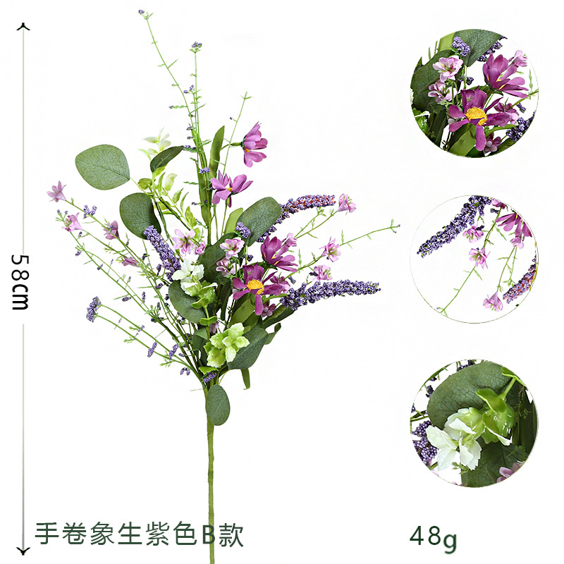 跨境仿真花束爆款装饰摆件植物小雏菊薰衣草仿真花尤加利仿真绿植详情5