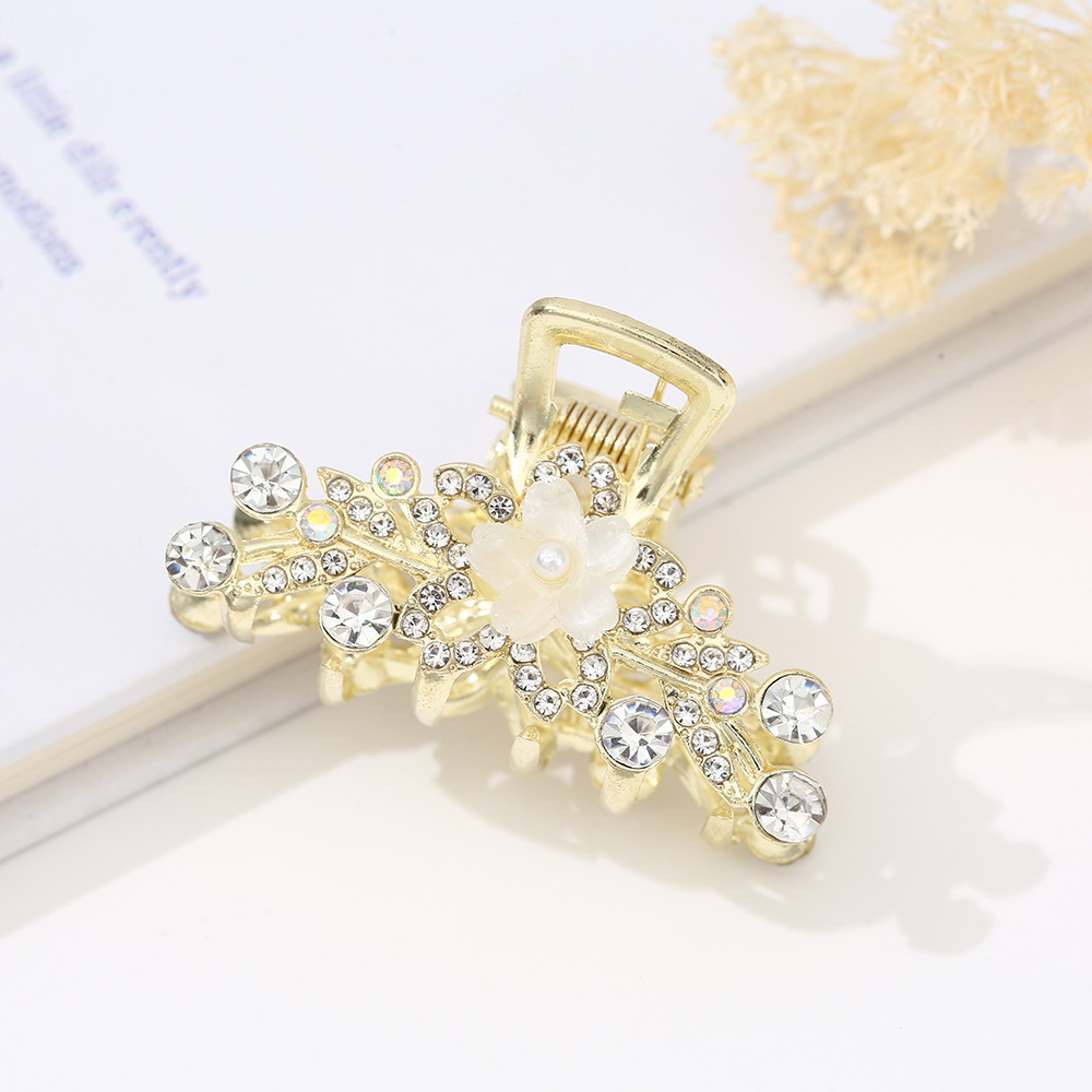 发夹夏季花朵抓夹女 可爱甜美合金半扎发小夹子小女孩鲨鱼夹批发详情14