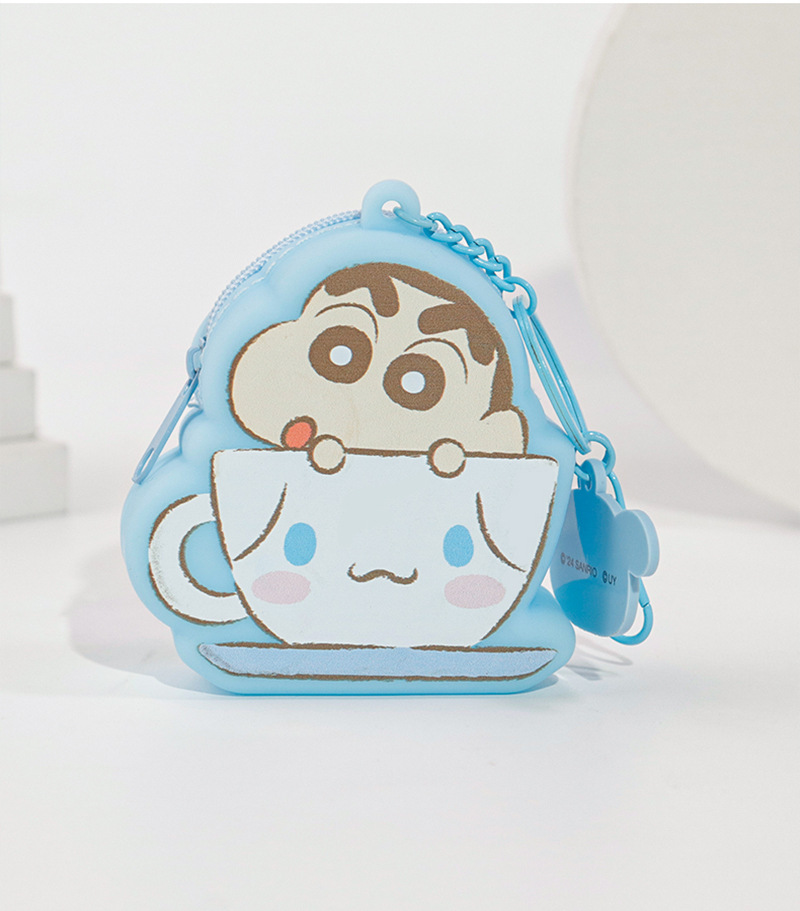 Japanese-style anime Crayon Shin-chan silicone mini coin purse earphone storage bag, creative versatile accessory, in stock portable coin bag pic 9