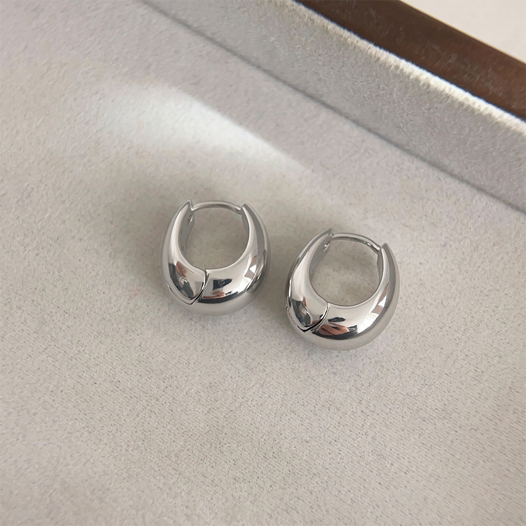 【 Upgraded Version 】 18K real gold plated, thickened, high-end, French light luxury style ear buckles, gold-plated texture earrings for women pic 8