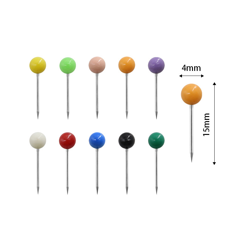 厂家批发彩色小号4*15MM地球针软木板按钉地图标记图钉大头针散装详情4