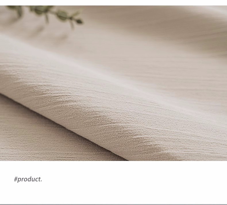 绍兴柯桥窗帘全遮光加厚日式雪尼尔奶油色简约全屋客厅落地卧室帘详情18