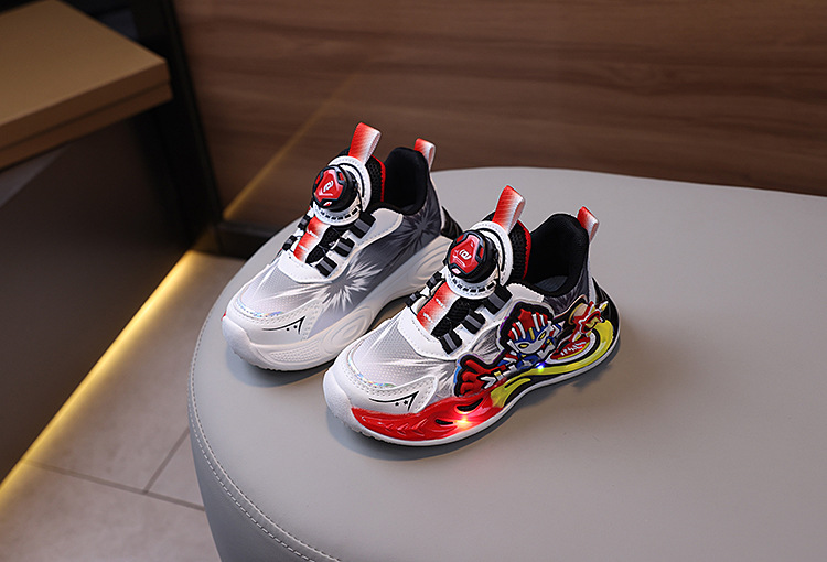 旋转扣小孩儿童鞋子男童运动鞋女童篮球鞋透气皮面软底防滑跑步鞋详情6