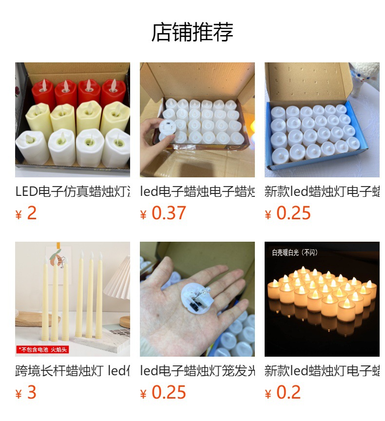 Cross-border craft small tea wax led candle electronic candle lamp CR2032 Birthday party scene decoration props pic 2