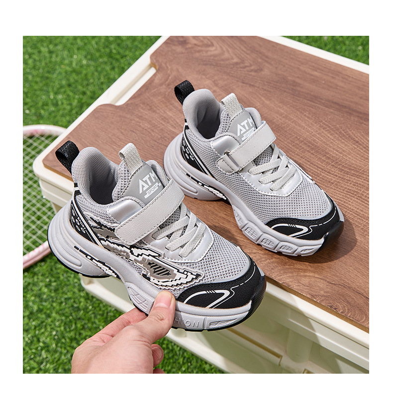 儿童运动鞋男女童老爹鞋2025春秋透气网面中童轻便软底跑步男童鞋详情17