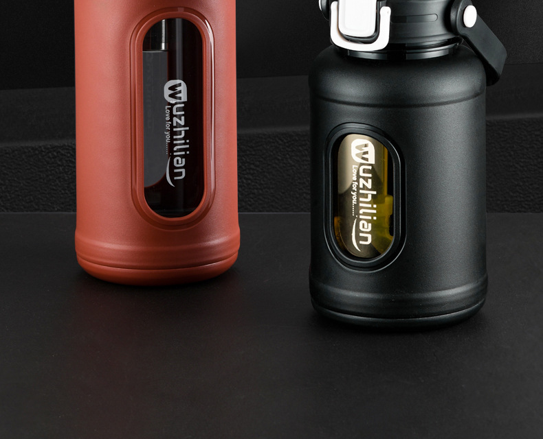 大容量防摔玻璃杯耐高温塑玻杯茶水分离户外便携运动水壶吸管两用详情12