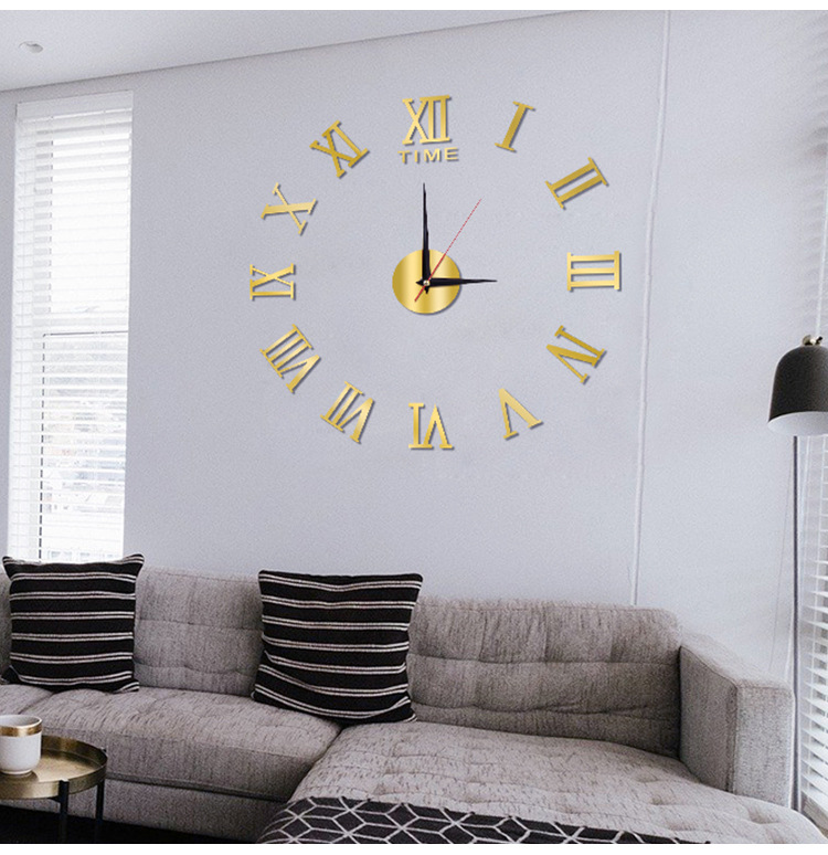 Creative Nordic living room acrylic three-dimensional decorative clock, bedroom diy silent wall clock, home wall-mounted clock pic 23