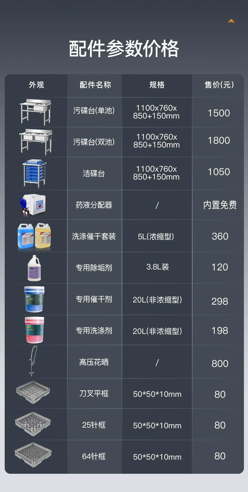 麦大厨洗碗机商用饭店食堂大型餐厅自动刷碗清洗机揭盖式系列XXA1详情26