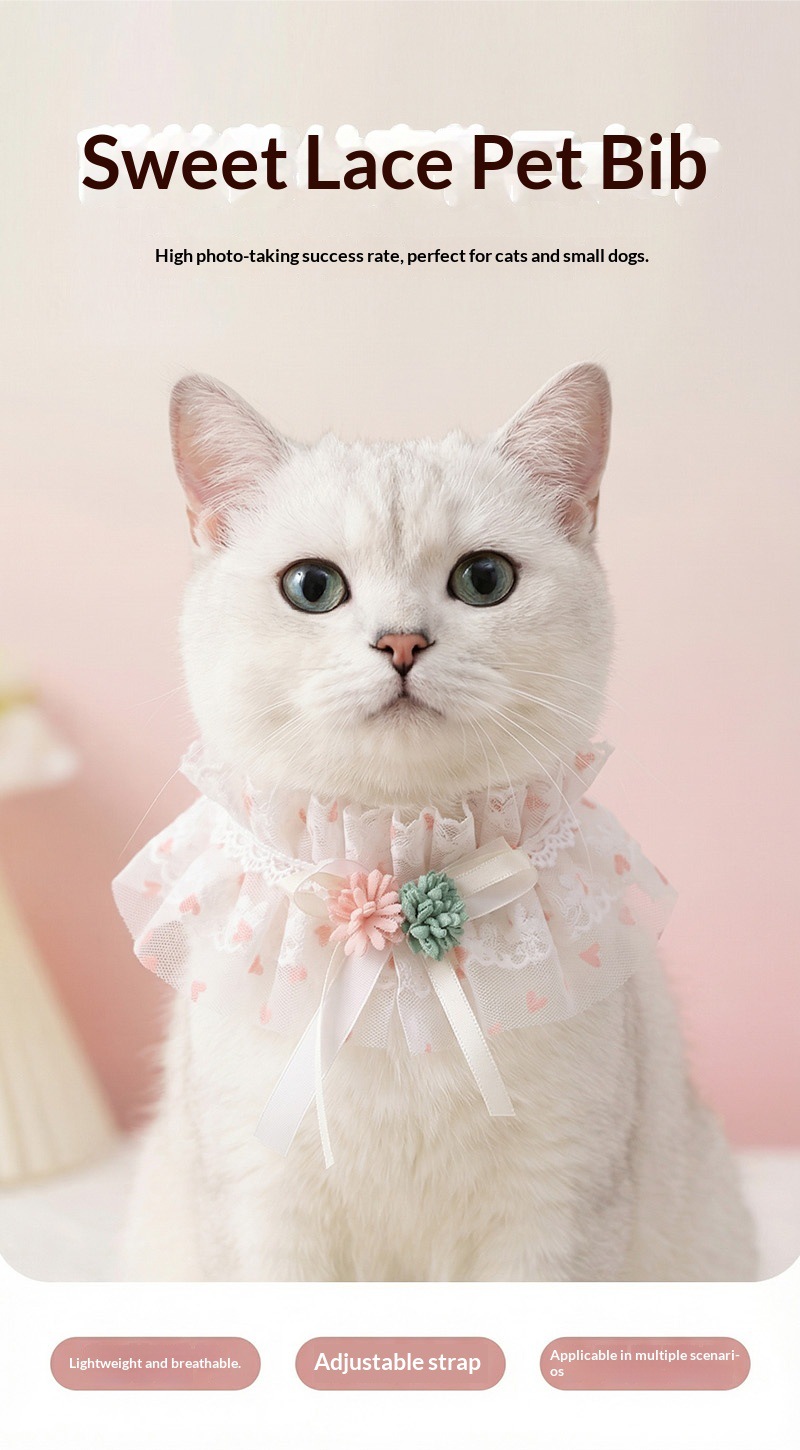 New pet supplies: Cat drool wipes, dog collars, exquisite wooden lace bibs, cute factory direct sales pic 13