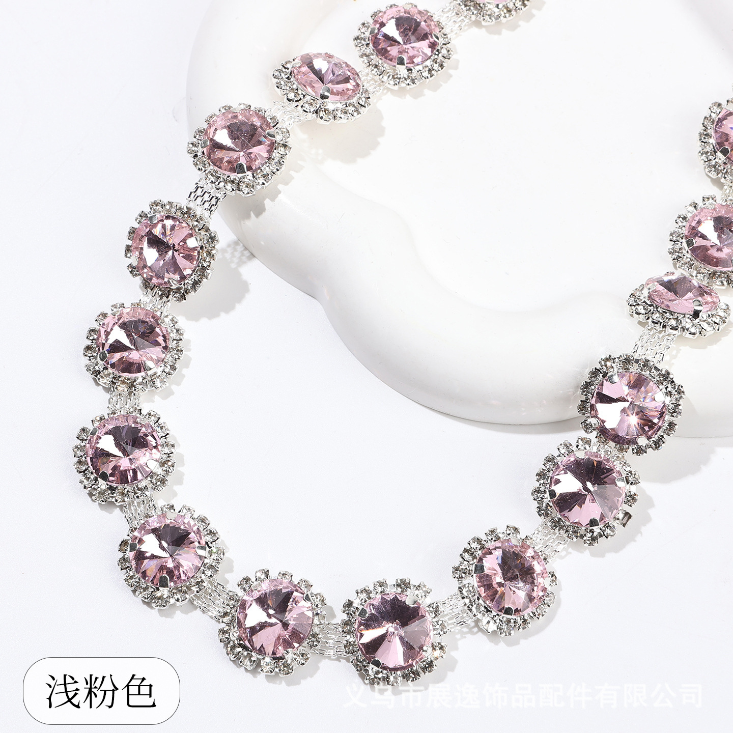 European and American best-selling in-stock welded glass diamond chain, sunflower horse eye water diamond chain, DIY dress accessory and auxiliary materials pic 12