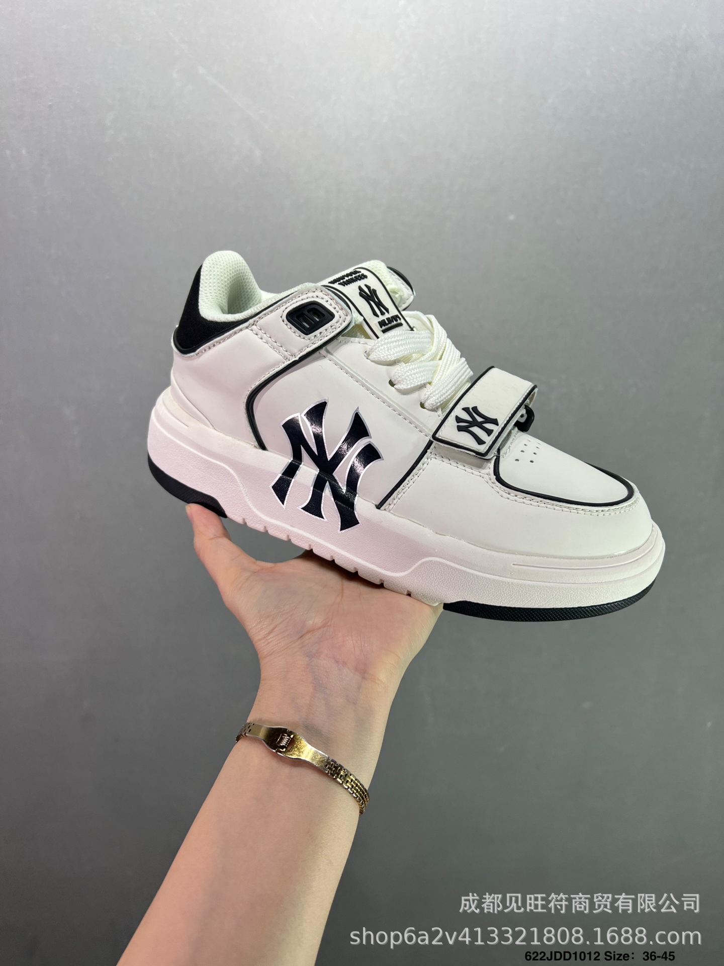 莆田纯原mlb老爹鞋学长鞋中帮NY大标洋基队厚底增高鞋6CM男女鞋详情12