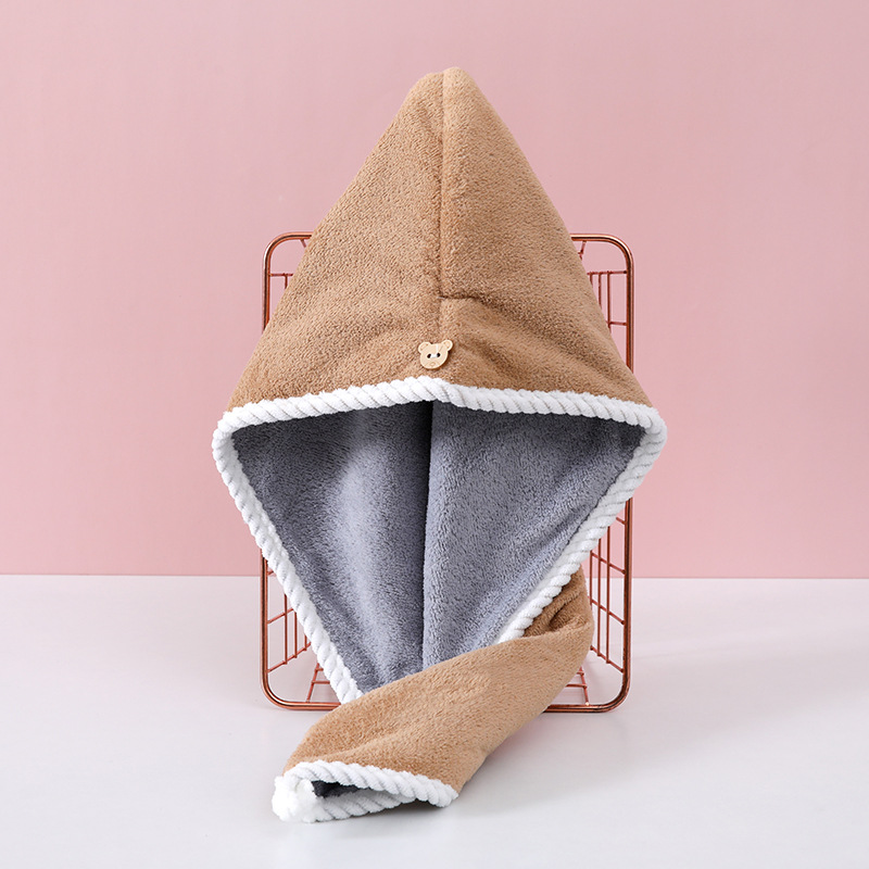 New double-layered dry hair cap for women, super absorbent, non-shedding, no-blow shower cap, student shampoo, quick-drying, double-layer dry hair towel pic 13