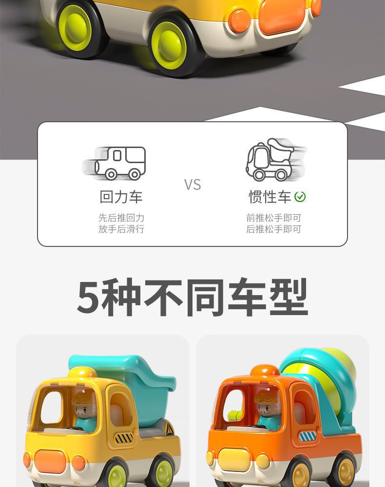 谷雨儿童小汽车玩具卡通惯性车男女宝宝婴儿益智玩具工程车套装详情39
