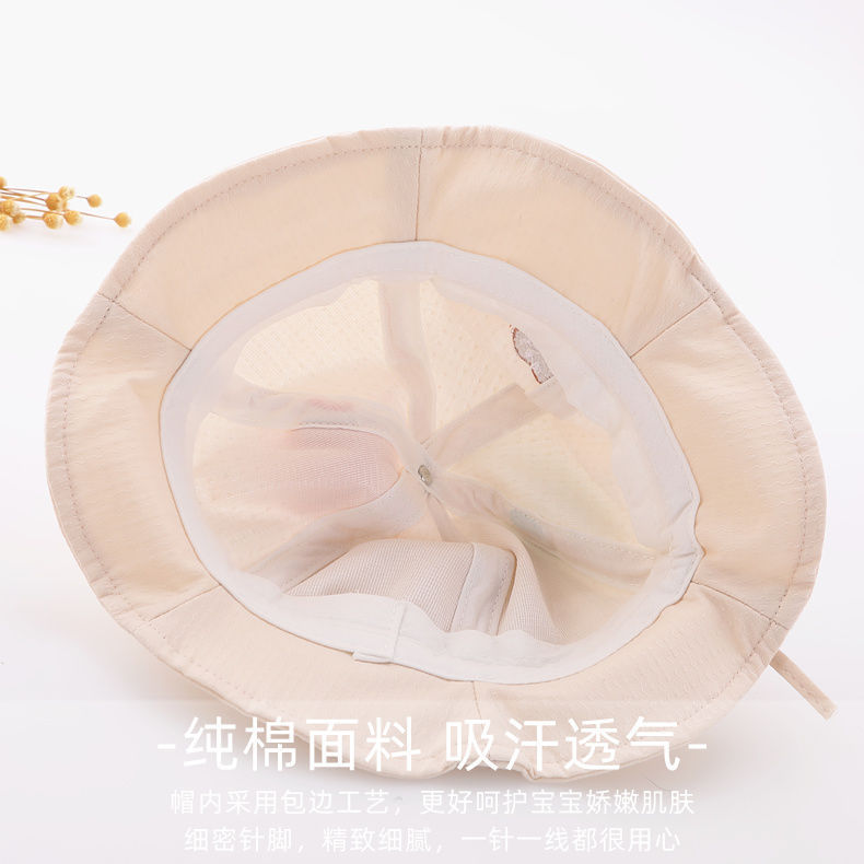 春天帽子婴儿女宝小女孩时尚抽绳可调节一岁宝宝春夏季可爱渔夫帽详情6