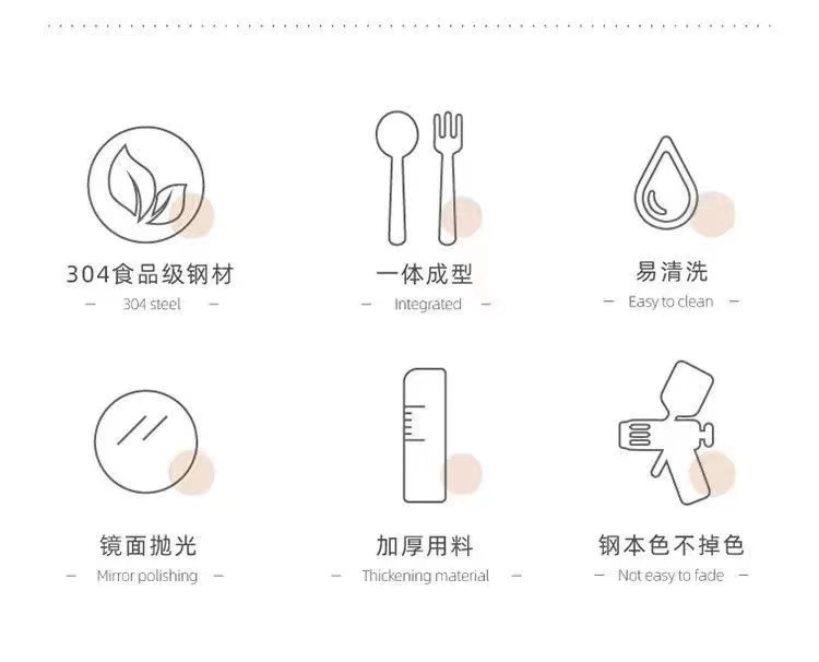 ins风304不锈钢网红勺圆头勺子家用餐厅饭勺西瓜勺甜品勺调羹勺详情3